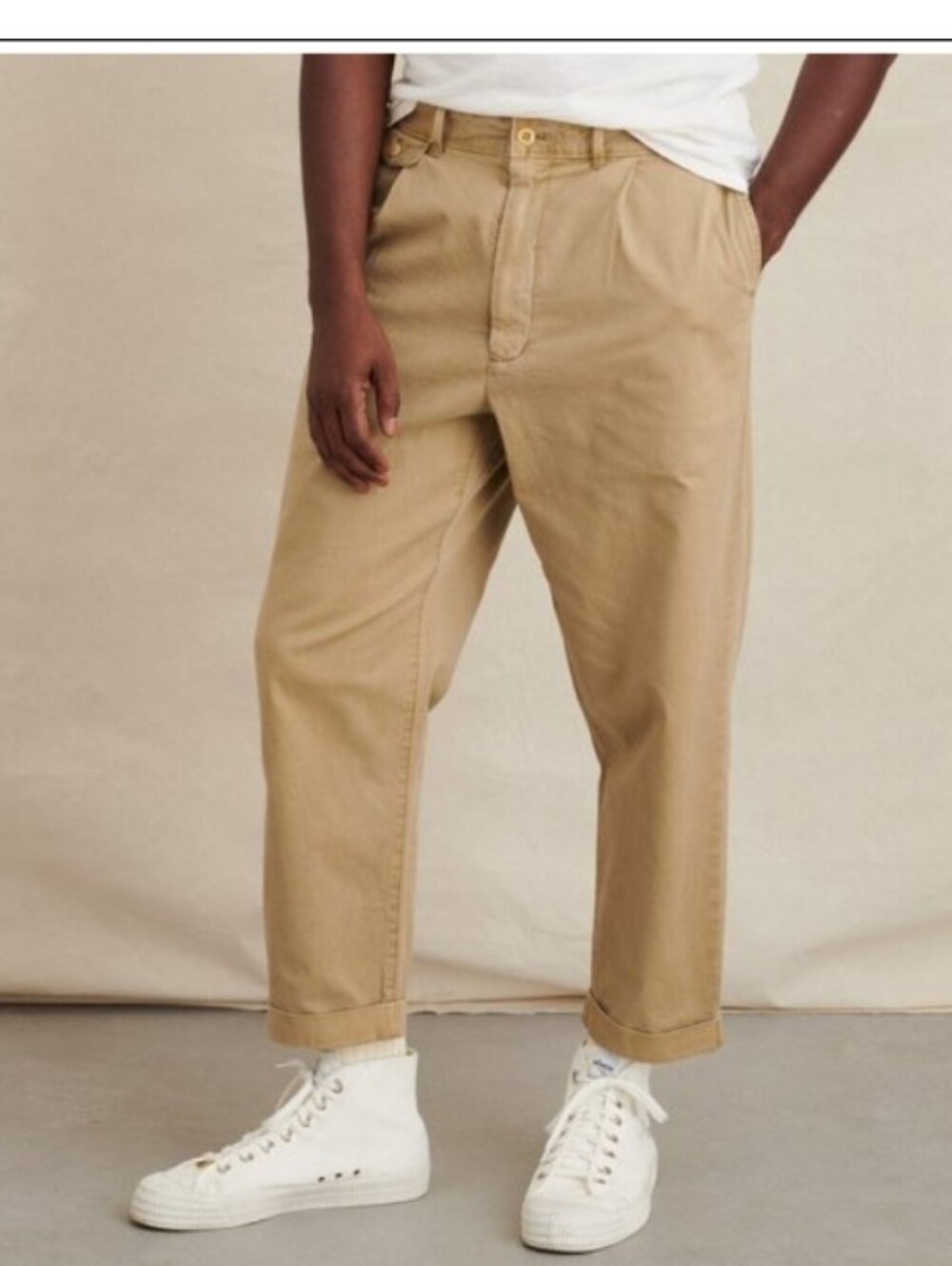 Alex Mill Standard Pleated Chino Pant Cuffed Hem 33x25.25"